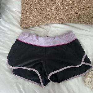 Lululemon Athletica Black and Pink Athletic Shorts